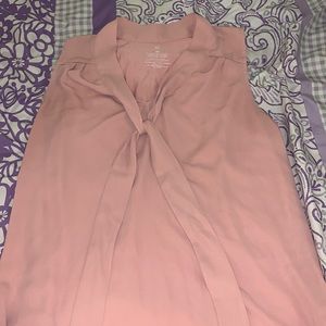 New York and company pink tank top with tie